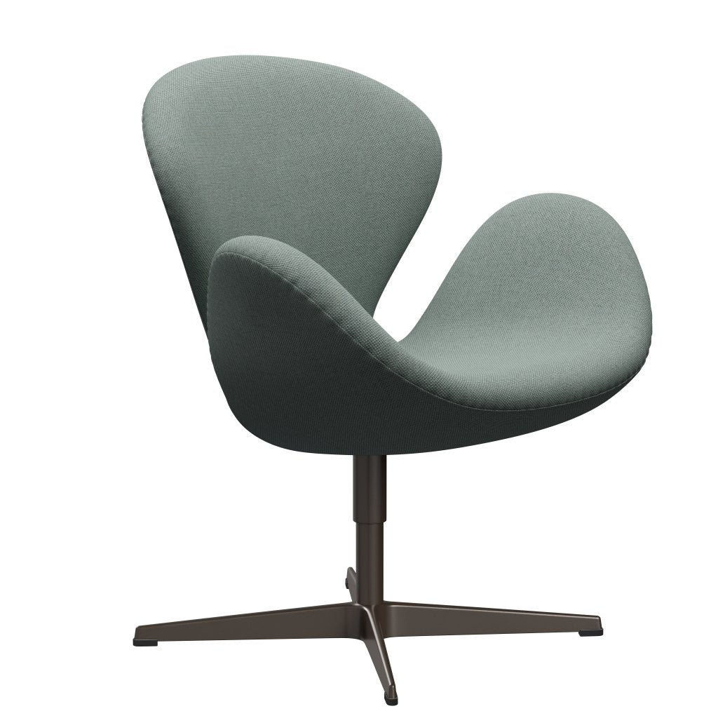 Fritz Hansen Swan-stol, brun brons/re-wool lätt aqua/naturlig