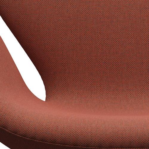 Fritz Hansen Swan Chair, Brown Bronze/Re-Wool Coral Red/Neutral