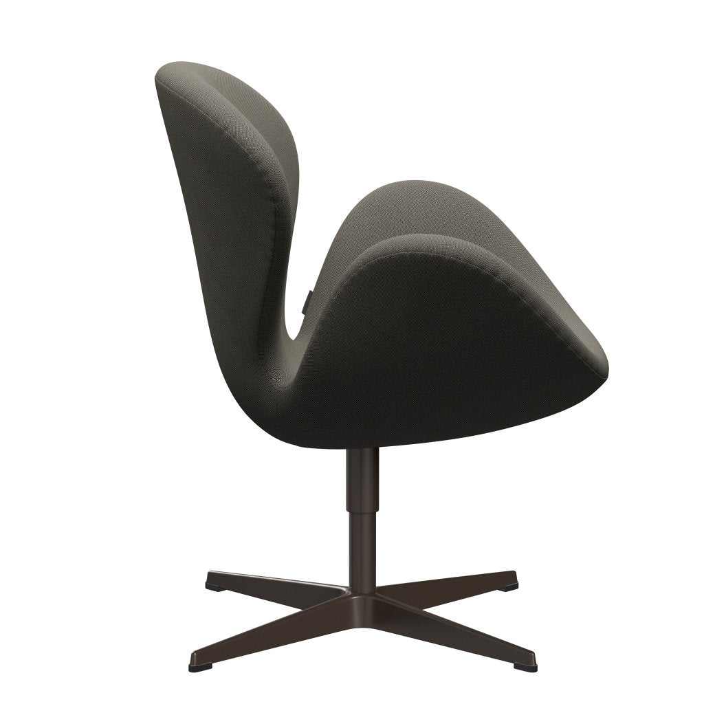 Fritz Hansen Swan Chair, Brown Bronze/Rime Dark Grey/Beige
