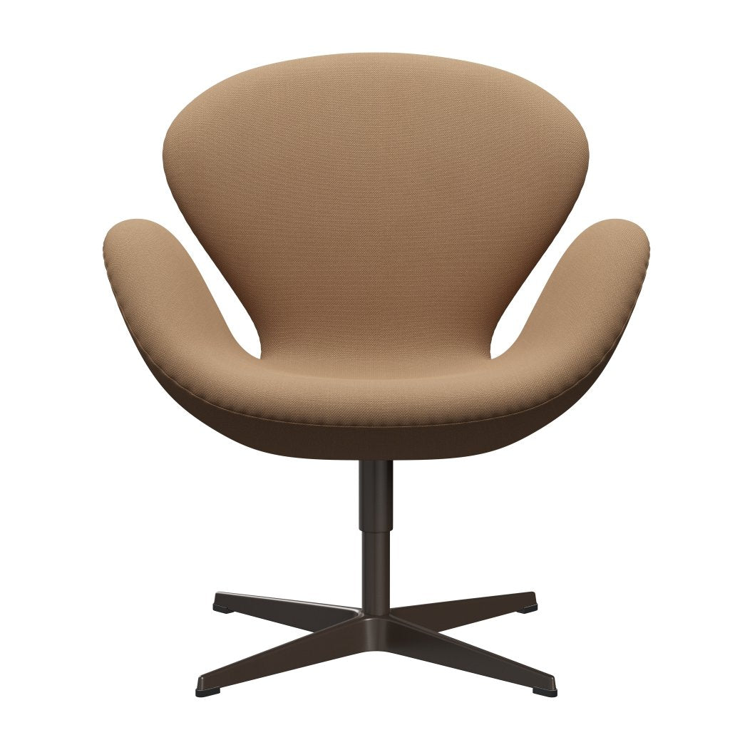 Fritz Hansen Swan stol, brun brons/stålcut mörk sand/beige