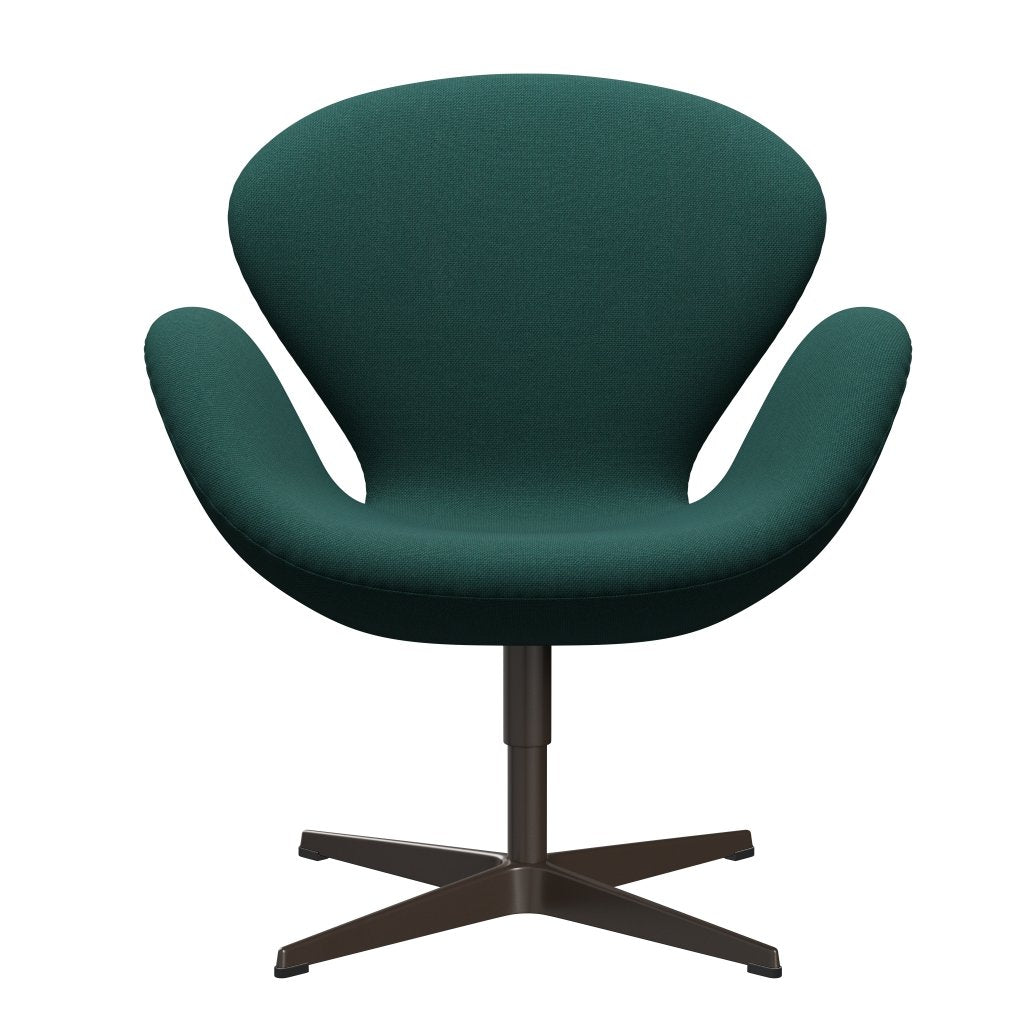 Fritz Hansen Swan Chair, Brown Bronze/Steelcut Trio Dark Green