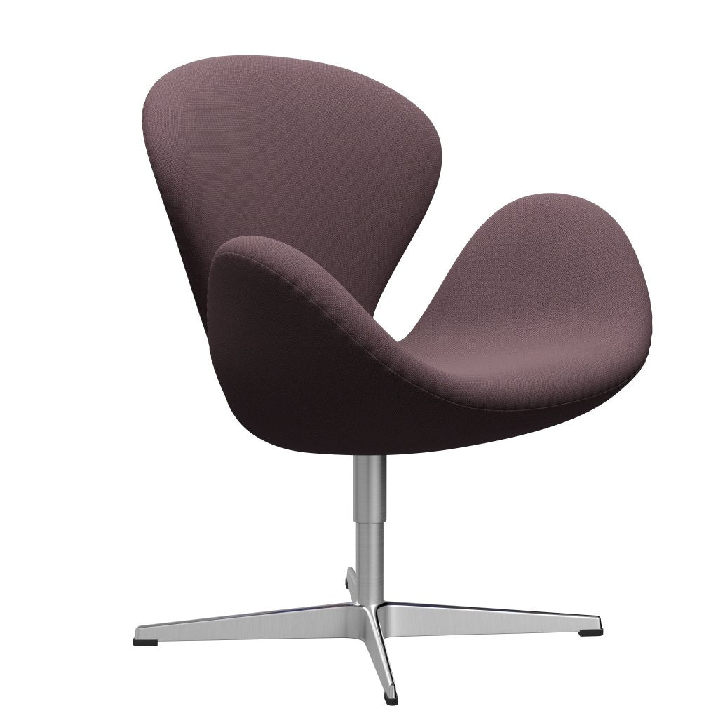Fritz Hansen Swan -stol, satinpolerad aluminium/fångst aubergine