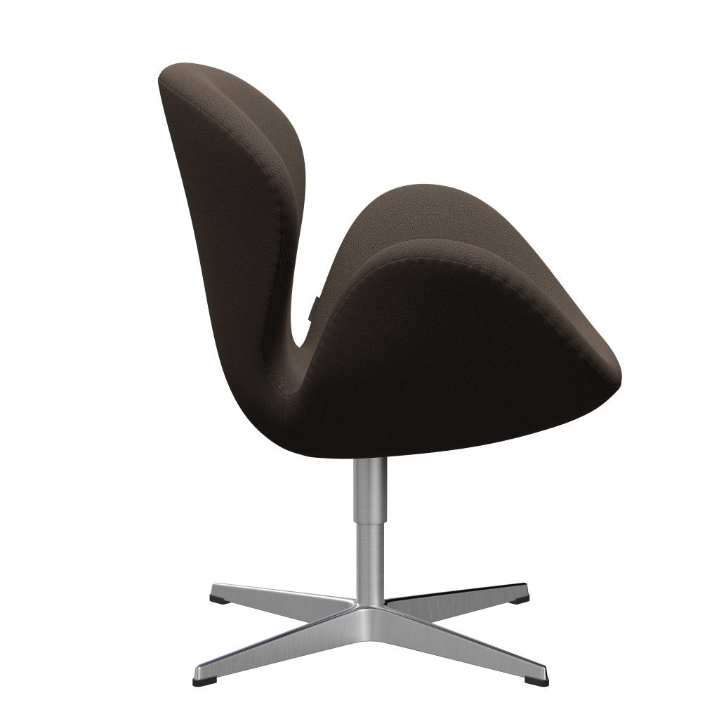 Fritz Hansen Swan -stol, satinpolerad aluminium/fångst brun/grön