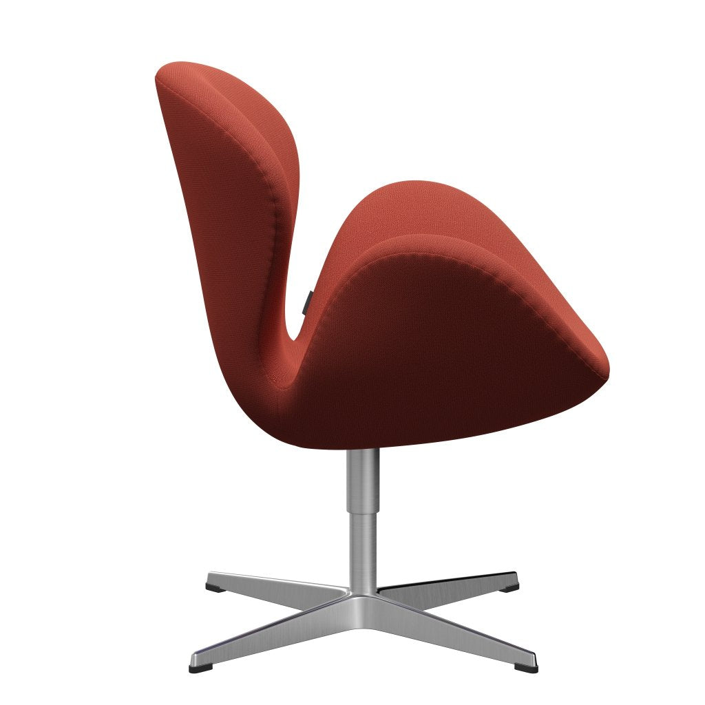 Fritz Hansen Swan -stol, satinpolerad aluminium/fångst Dark Orange