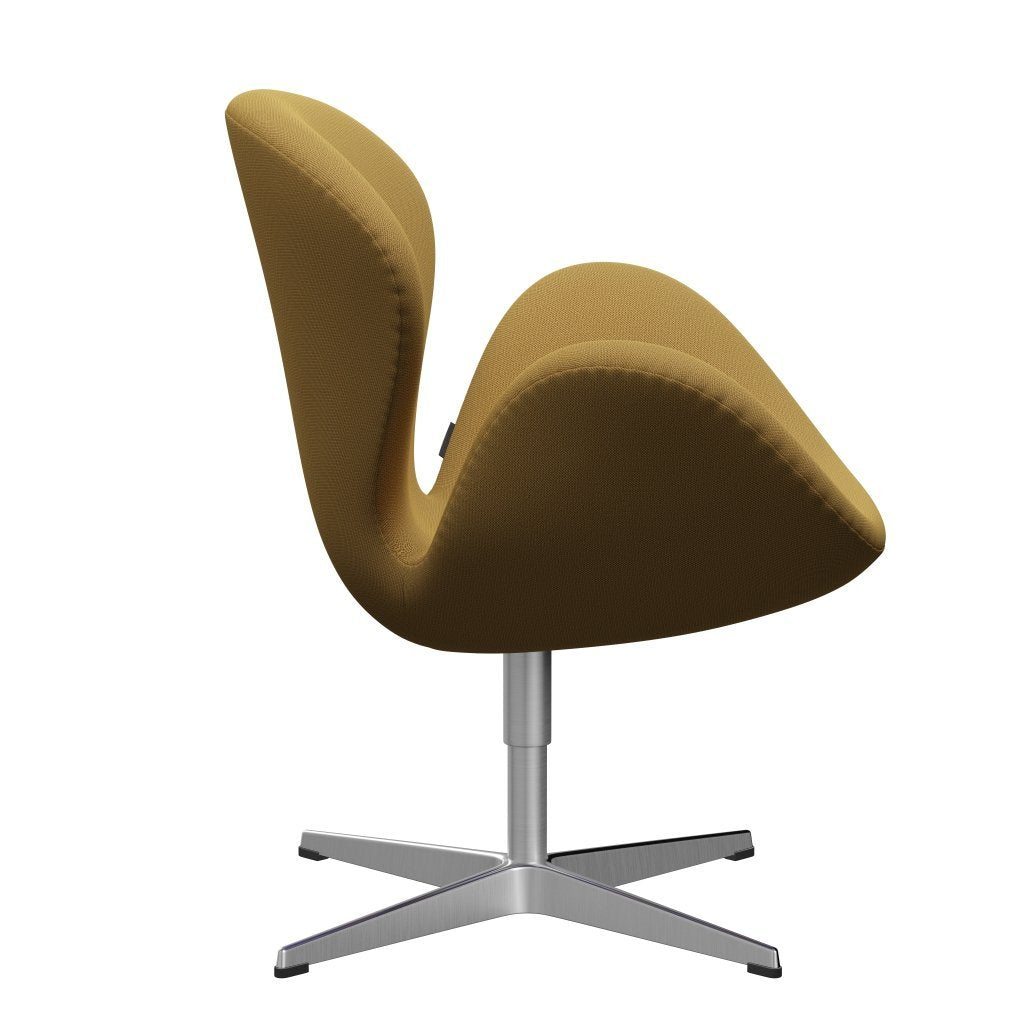 Fritz Hansen Swan -stol, satinpolerad aluminium/fångst ljus senap