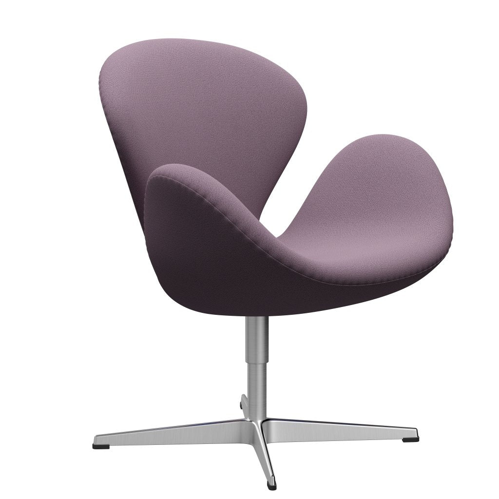 Fritz Hansen Swan -stol, satinpolerad aluminium/fångst lila/brun