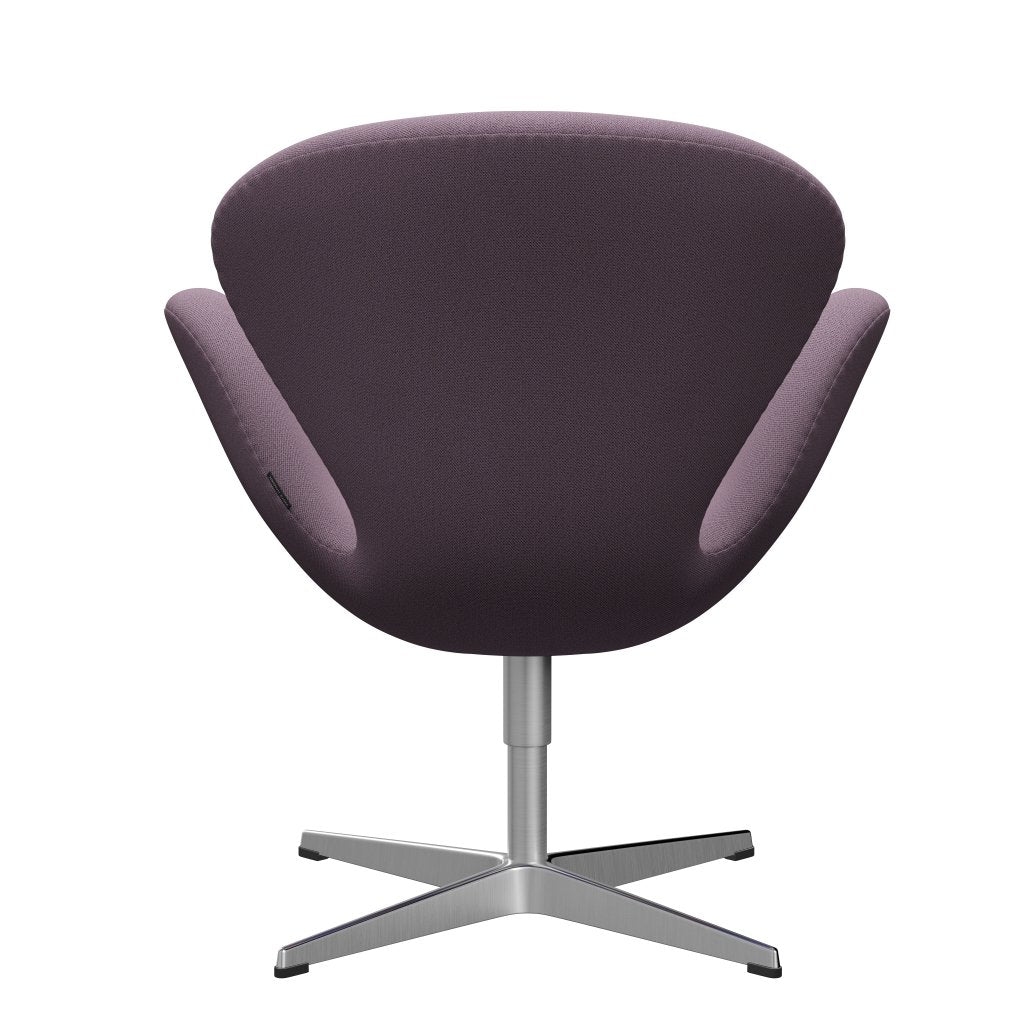 Fritz Hansen Swan -stol, satinpolerad aluminium/fångst lila/brun