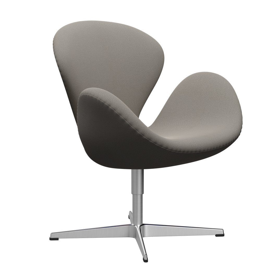 Fritz Hansen Swan -stol, satinpolerad aluminium/fångst varmgrå