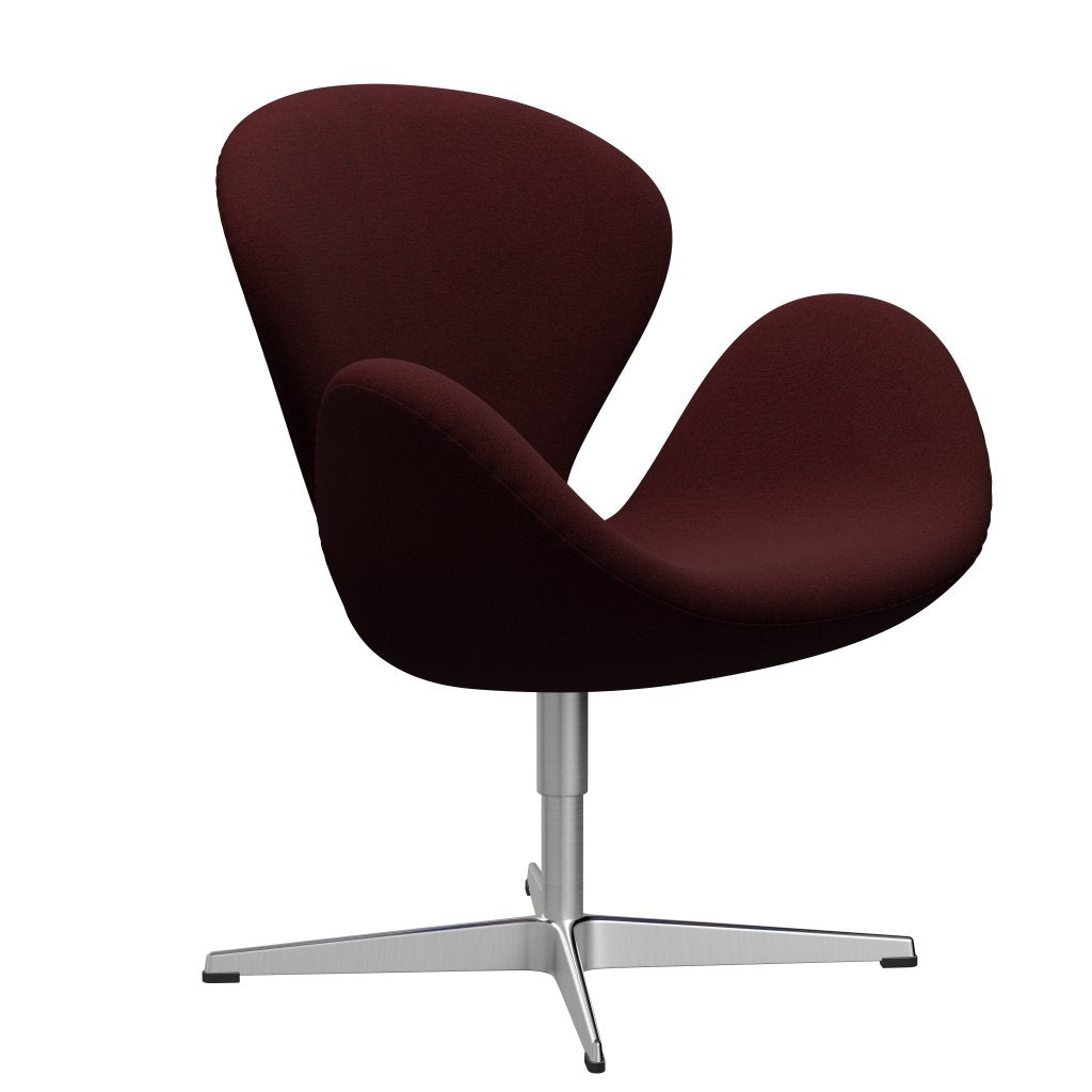 Fritz Hansen Swan Chair, Satin Polished Aluminium/Christianshavn Red