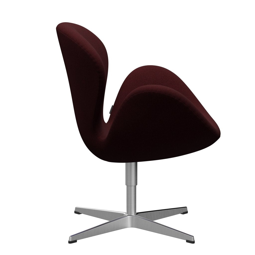 Fritz Hansen Swan Chair, Satin Polished Aluminium/Christianshavn Red