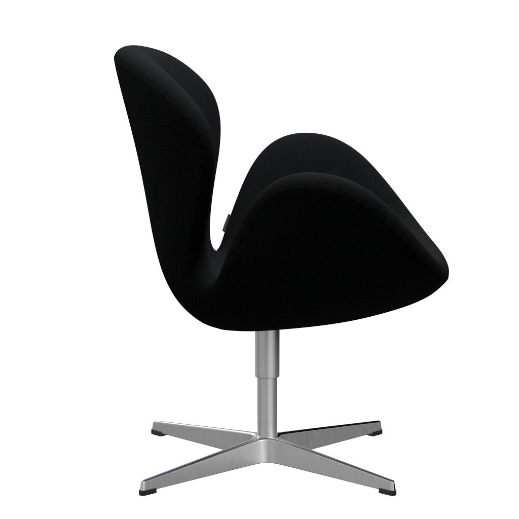 Fritz Hansen Swan -stol, satinpolerad aluminium/Christianshavn svart uni
