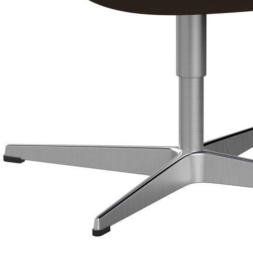 Fritz Hansen Svanenstol, Satinpoleret Aluminium/Comfort Beige/Brun