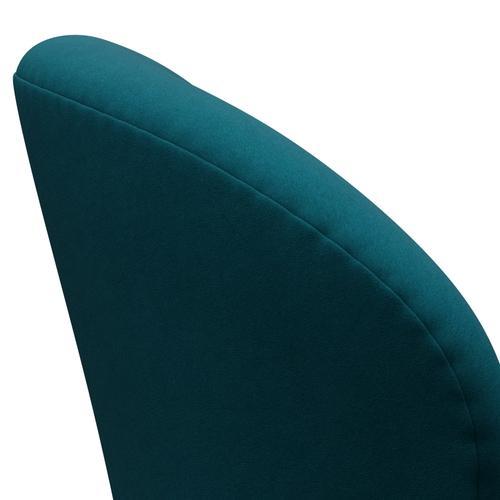 Fritz Hansen Swanstol, satinpolerad aluminium/komfort grön/blå