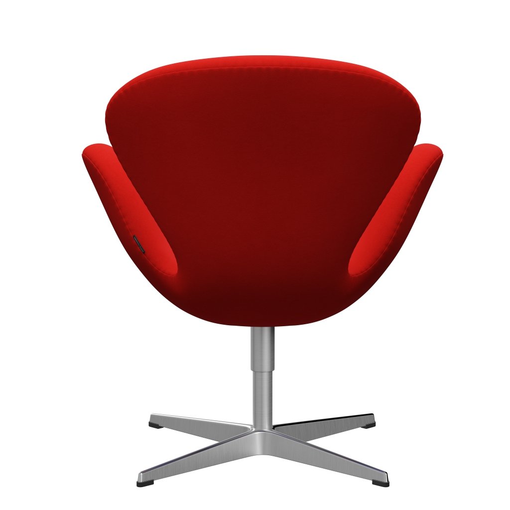 Fritz Hansen Swan Chair, Satin Polished Aluminium/Comfort Light Red