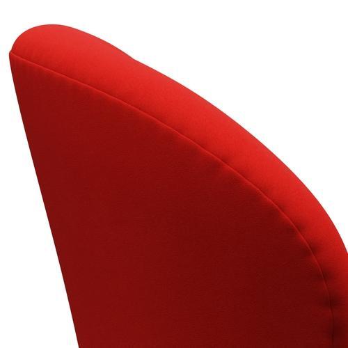 Fritz Hansen Swan Chair, Satin Polished Aluminium/Comfort Light Red