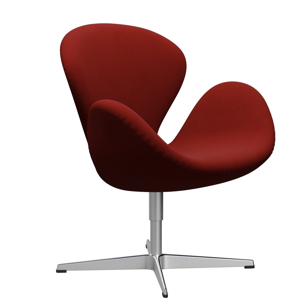 Fritz Hansen Swan -stol, Satin Polished Aluminium/Comfort Rust Red (00028)