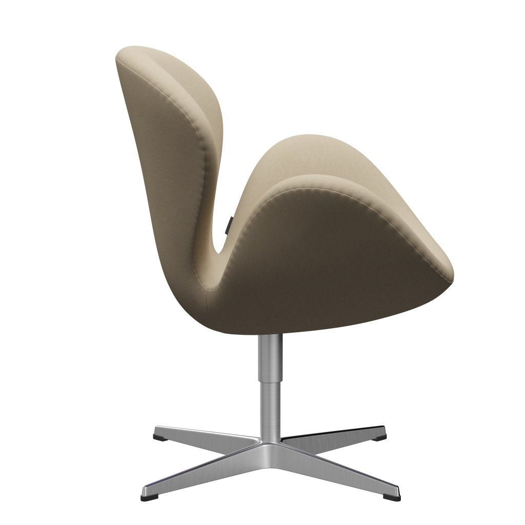 Fritz Hansen Swan Chair, Satin Polished Aluminium/Comfort Light Sand (61002)