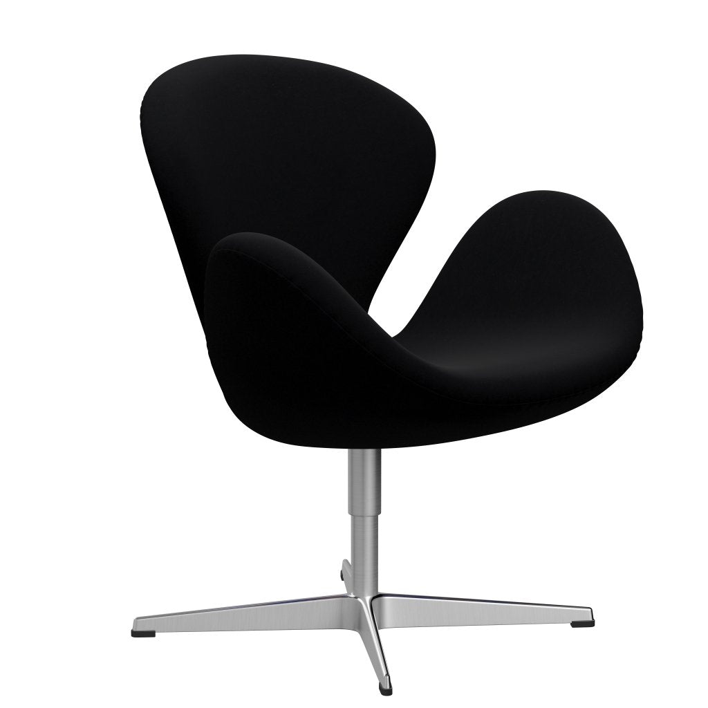 Fritz Hansen Swan Chair, Satin Polished Aluminium/Comfort Black (00050)