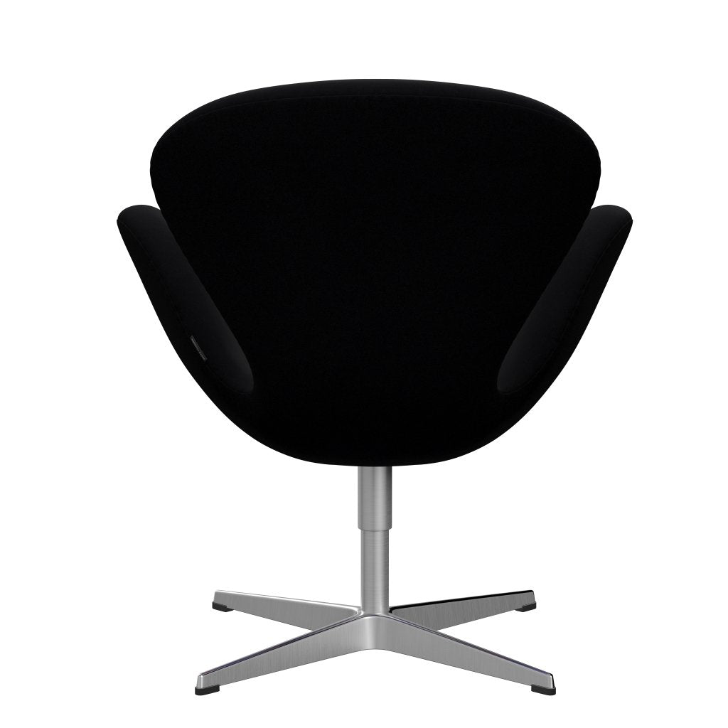 Fritz Hansen Swan Chair, Satin Polished Aluminium/Comfort Black (00050)