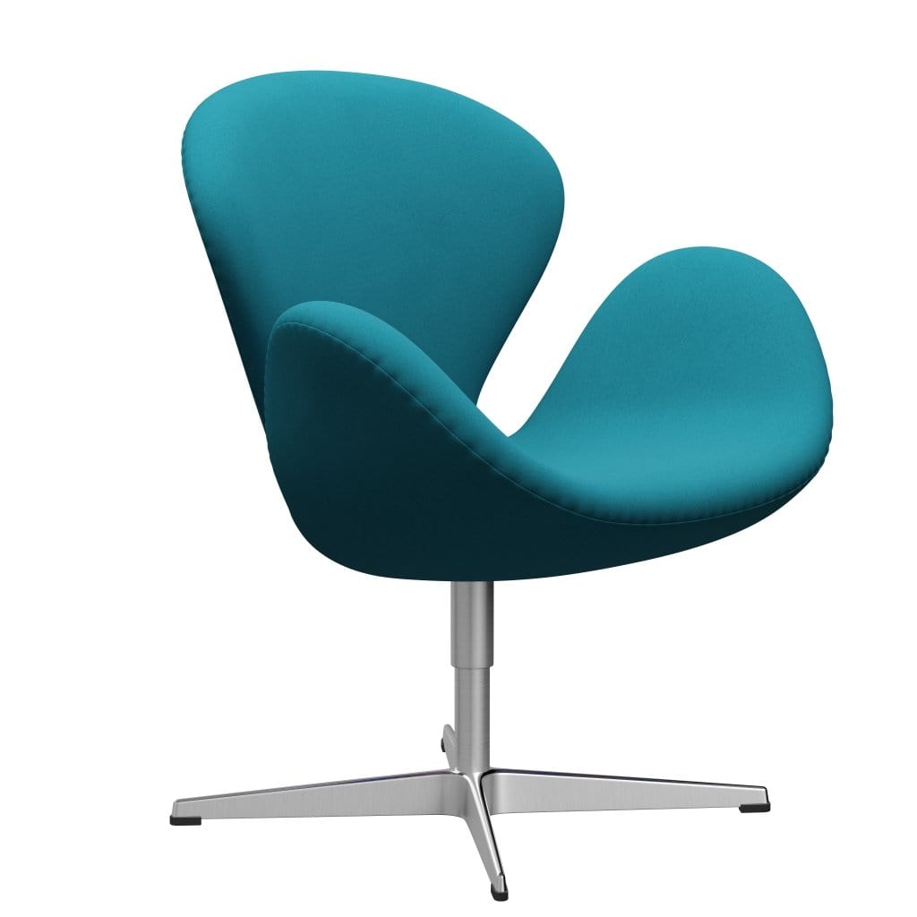 Fritz Hansen Swan -stol, satinpolerad aluminium/komfortljus turkos