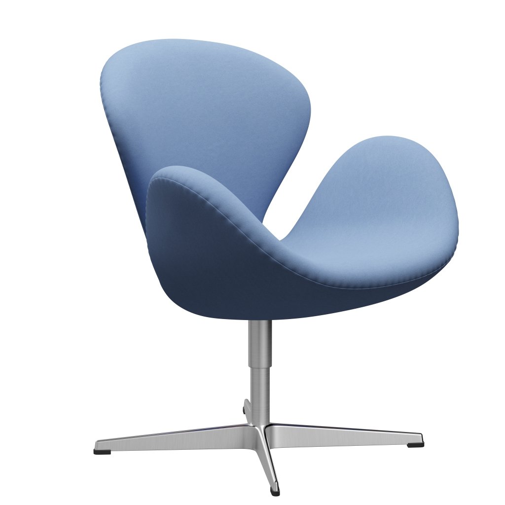 Fritz Hansen Swan -stol, satinpolerad aluminium/komfort vit/blå