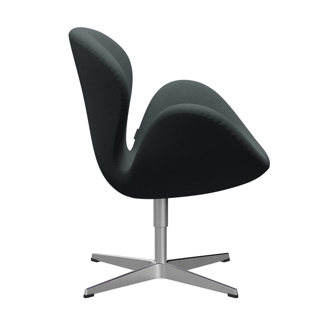 Fritz Hansen Swan Chair, Satin Polished Aluminium/Diablo Steel Grey