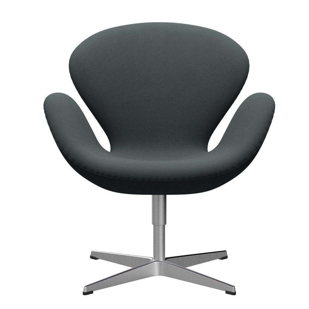 Fritz Hansen Swan Chair, Satin Polished Aluminium/Diablo Steel Grey