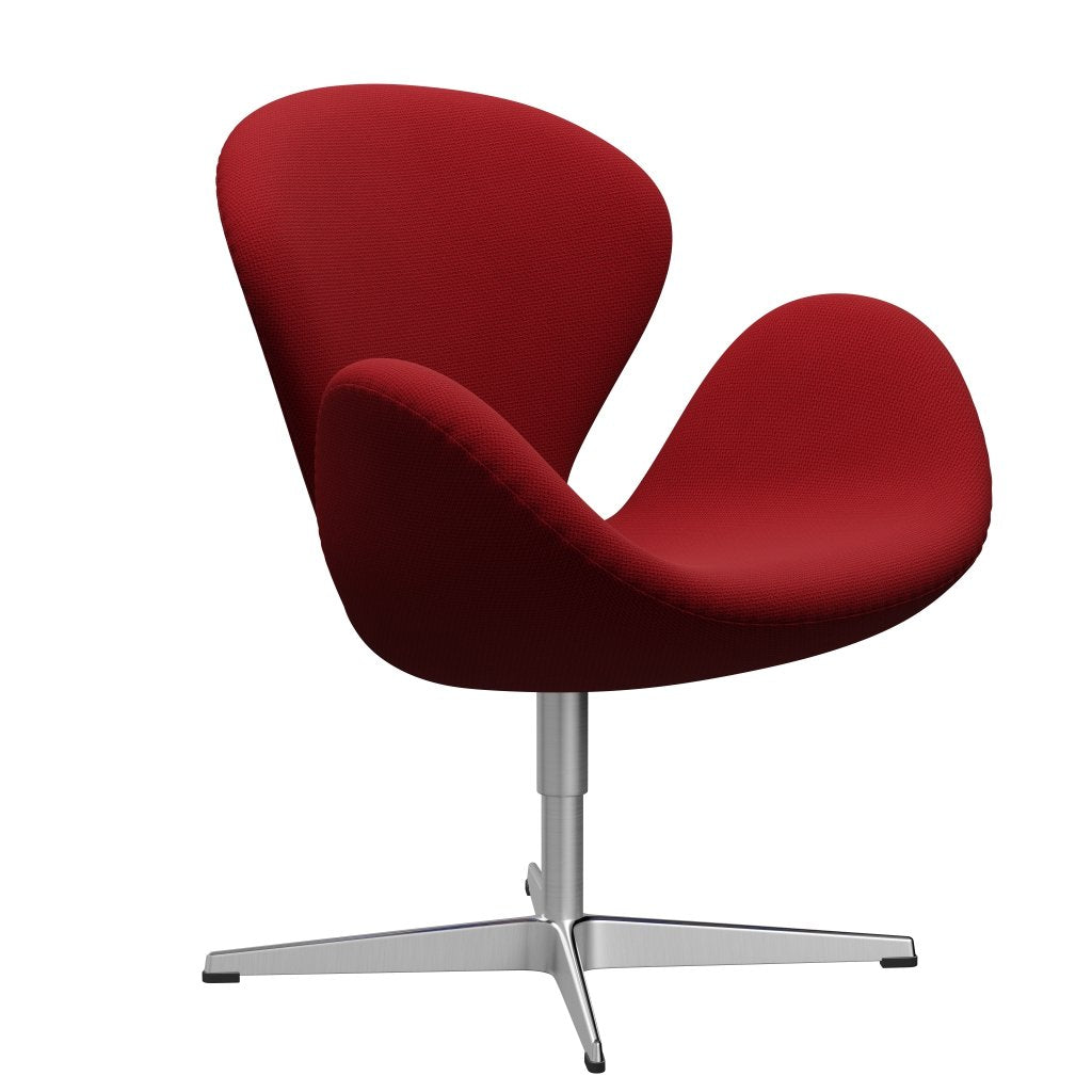 Fritz Hansen Swan -stol, satinpolerad aluminium/diablo het röd