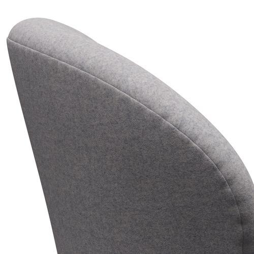 Fritz Hansen Swan Chair, Satin Polished Aluminium/Divina MD Cool Light Grey