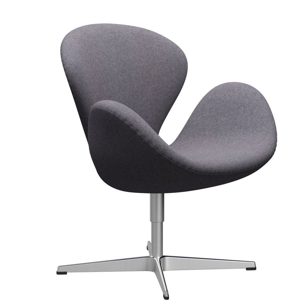 Fritz Hansen Svanenstol, Satinpoleret Aluminium/Divina Md Pale Blue Grey