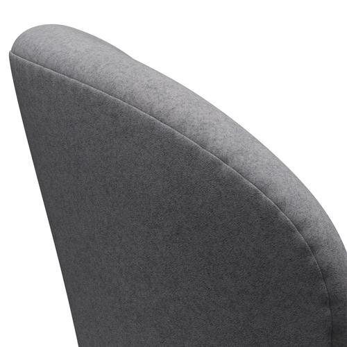 Fritz Hansen Swan Chair, Satin Polished Aluminium/Divina Melange Stone Grey