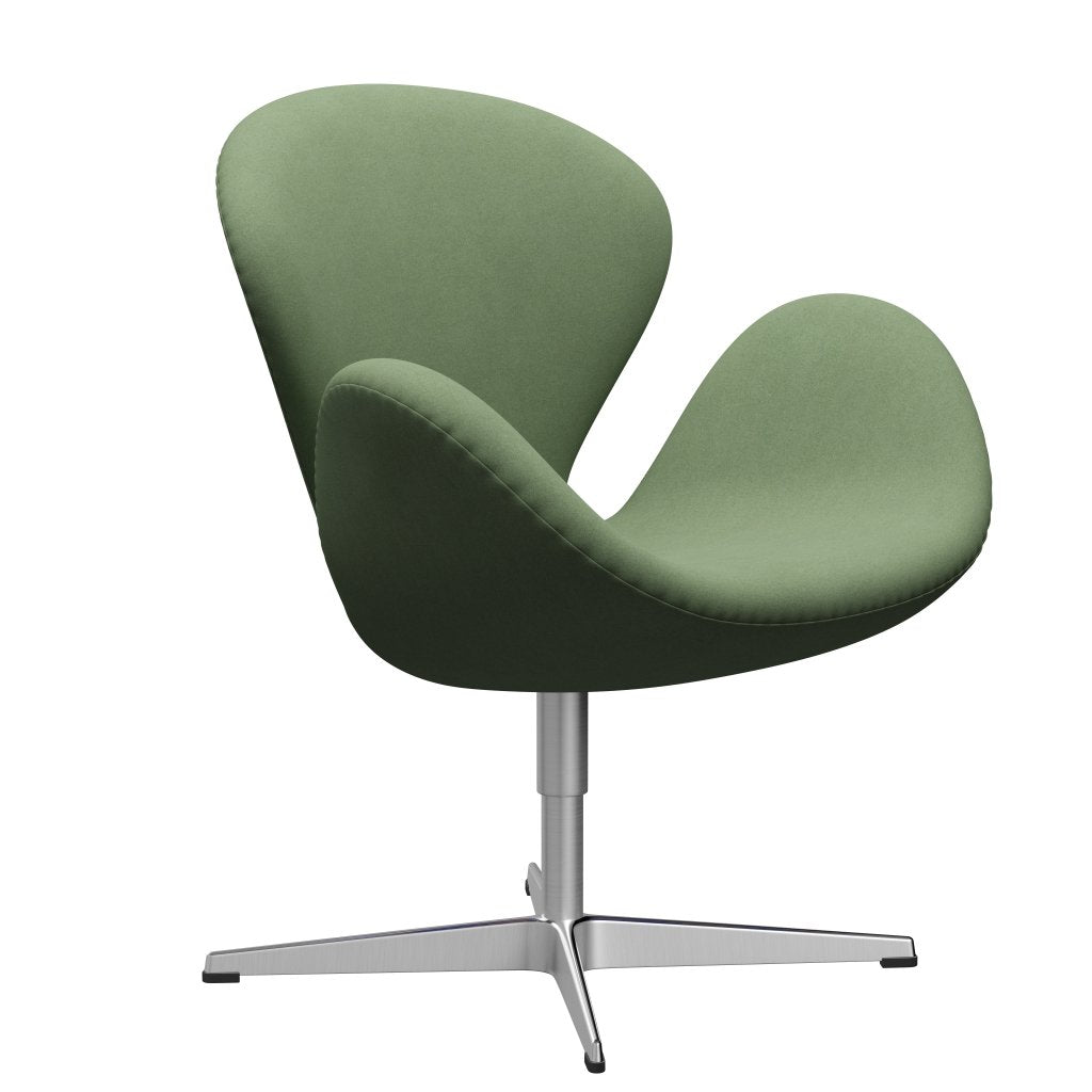 Fritz Hansen Swan -stol, satinpolerad aluminium/divina olivgrön