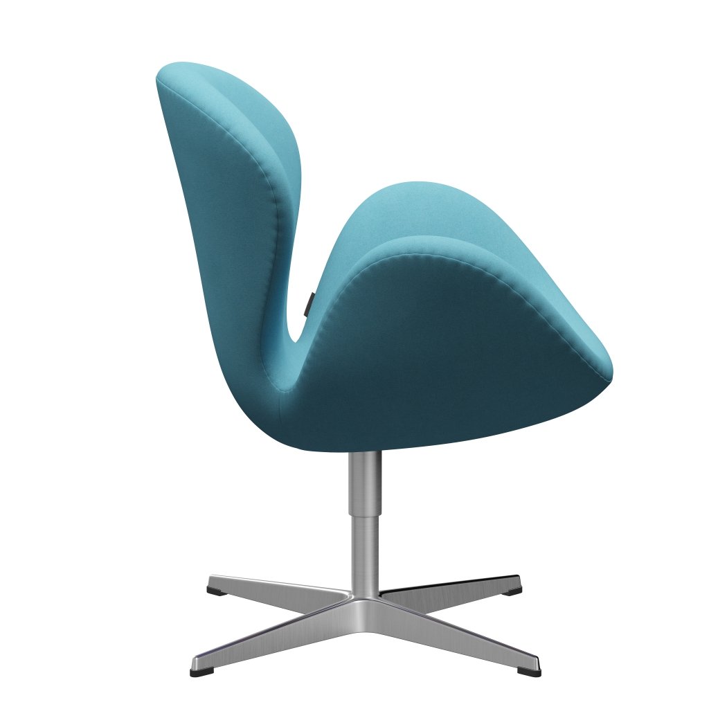 Fritz Hansen Swan -stol, satinpolerad aluminium/divina lätt turkos