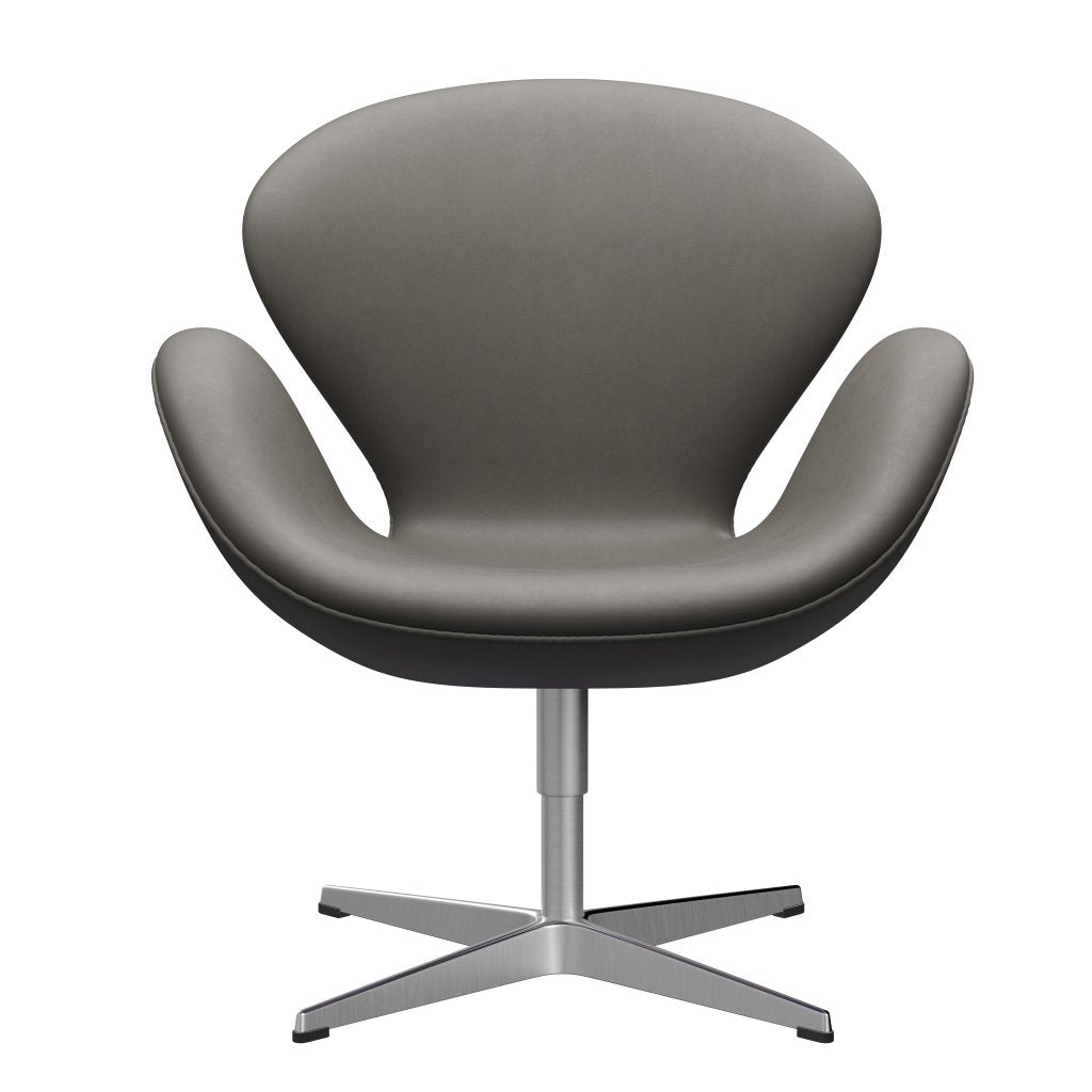 Fritz Hansen Swan Chair, Satin Polished Aluminium/Essential Lava