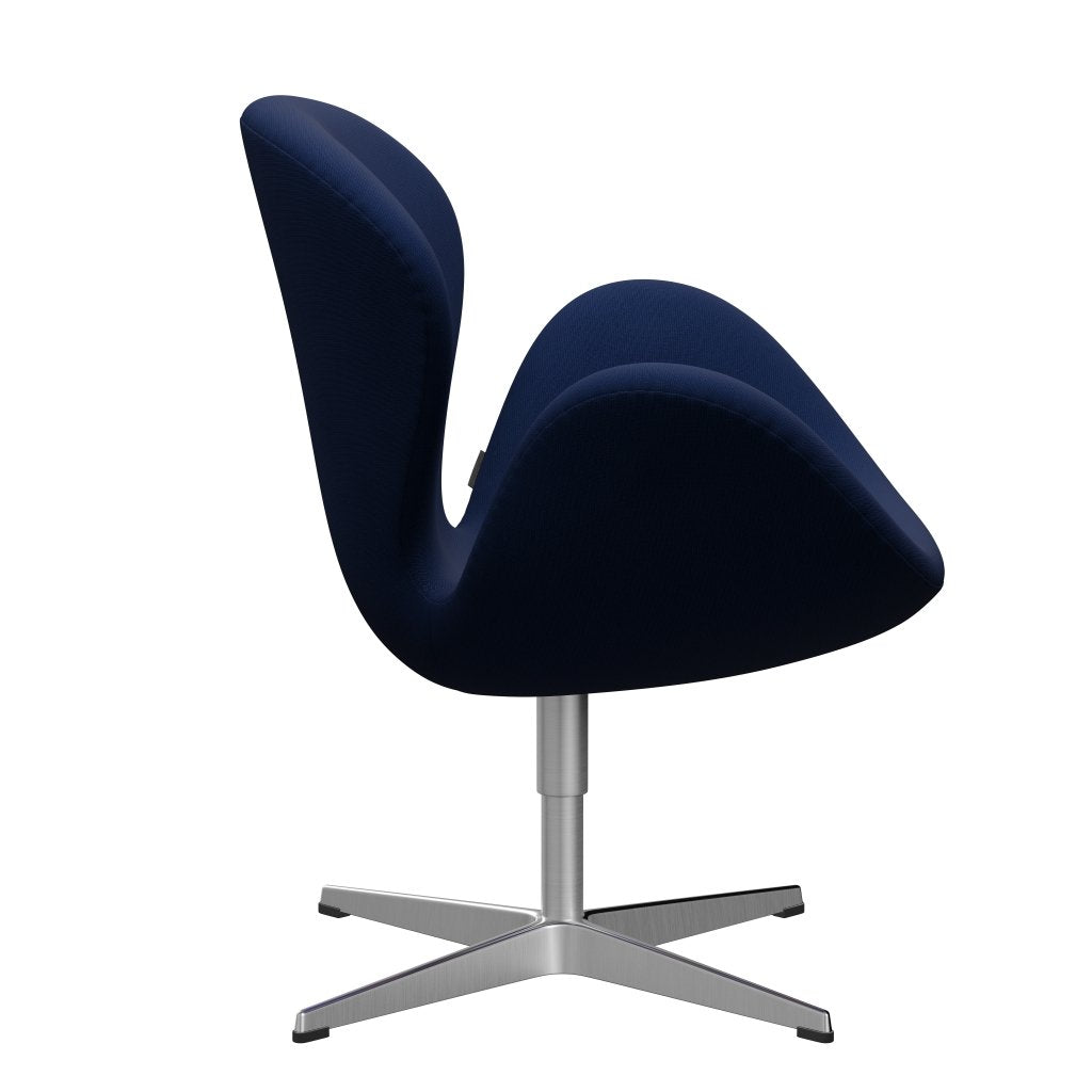 Fritz Hansen Swan Chair, Satin Polished Aluminium/Fame Dark Blue (66071)