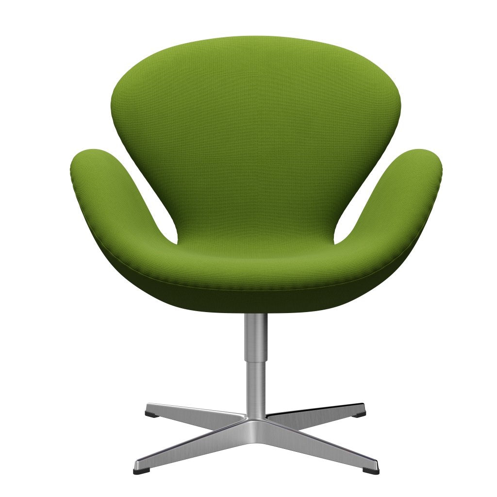 Fritz Hansen Swan Chair, Satin Polished Aluminium/Fame Green