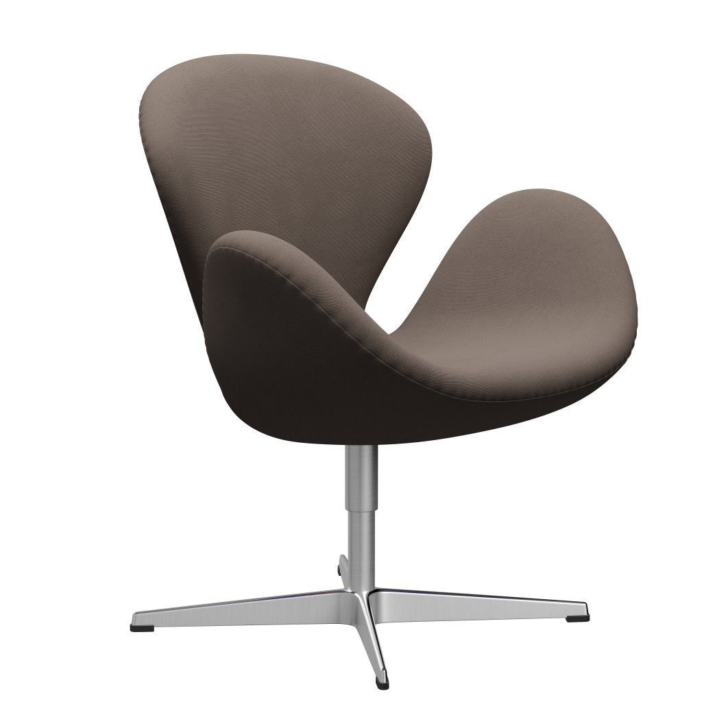 Fritz Hansen Swan Chair, Satin Polished Aluminium/Fame Dark Silver