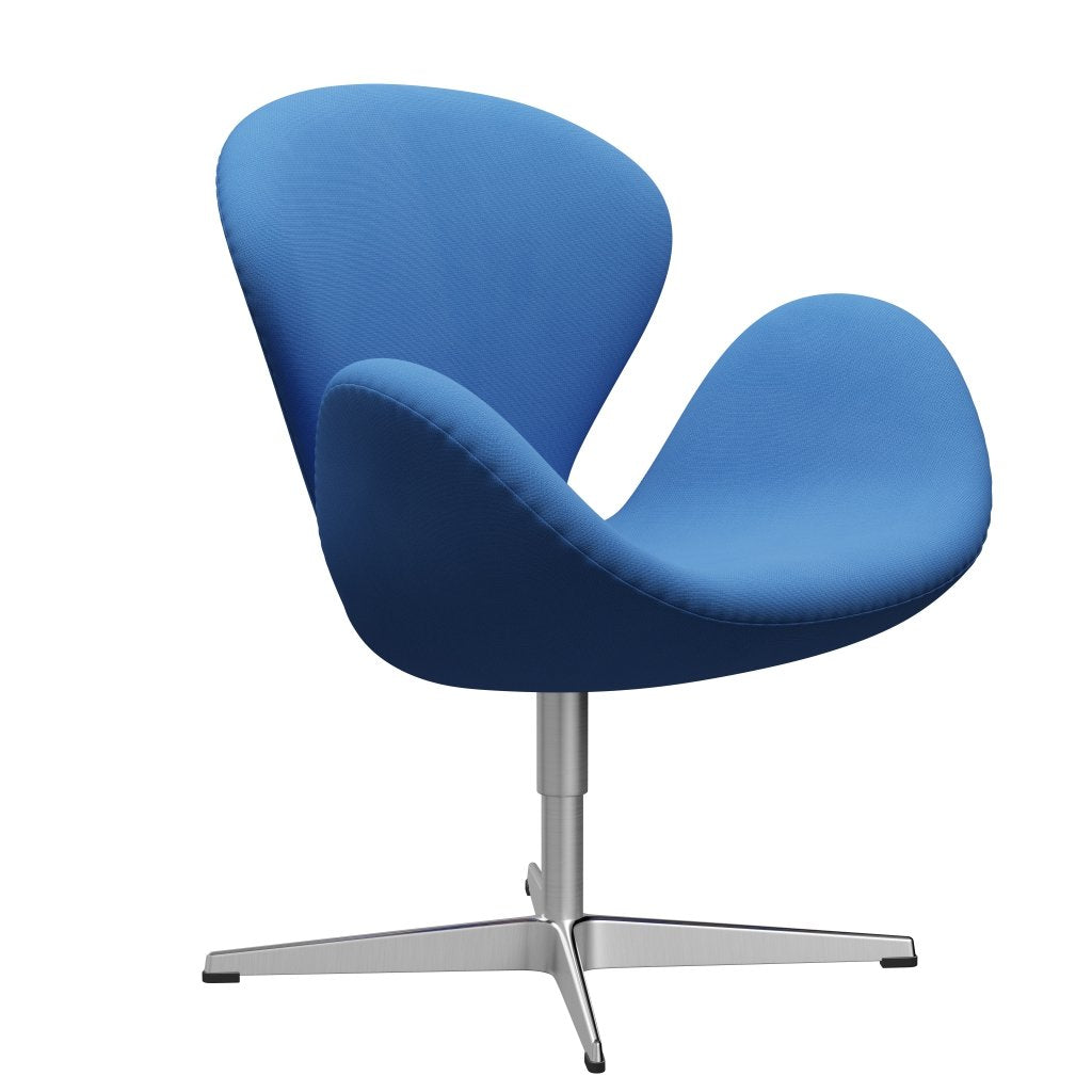 Fritz Hansen Swan Chair, Satin Polished Aluminium/Fame Turquoise (66118)
