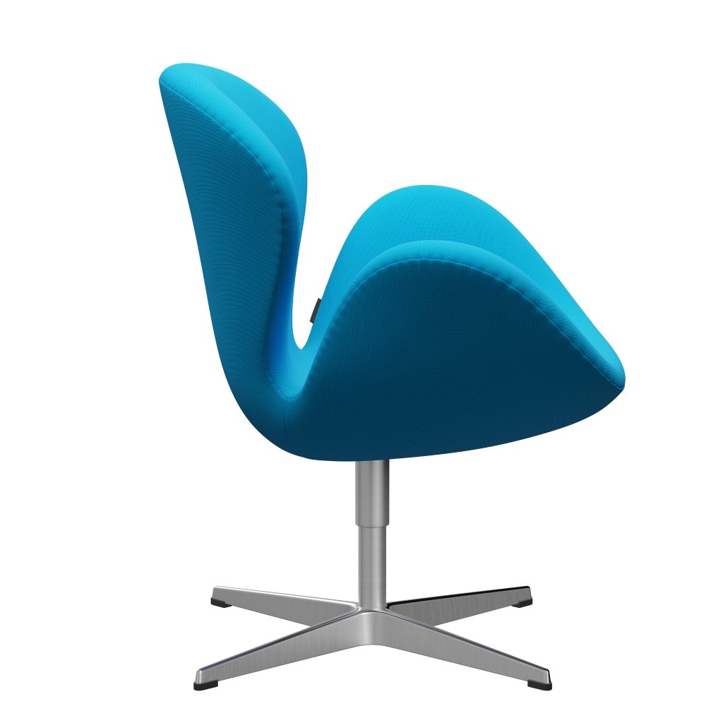 Fritz Hansen Swan Chair, Satin Polished Aluminium/Fame Hot Turquoise