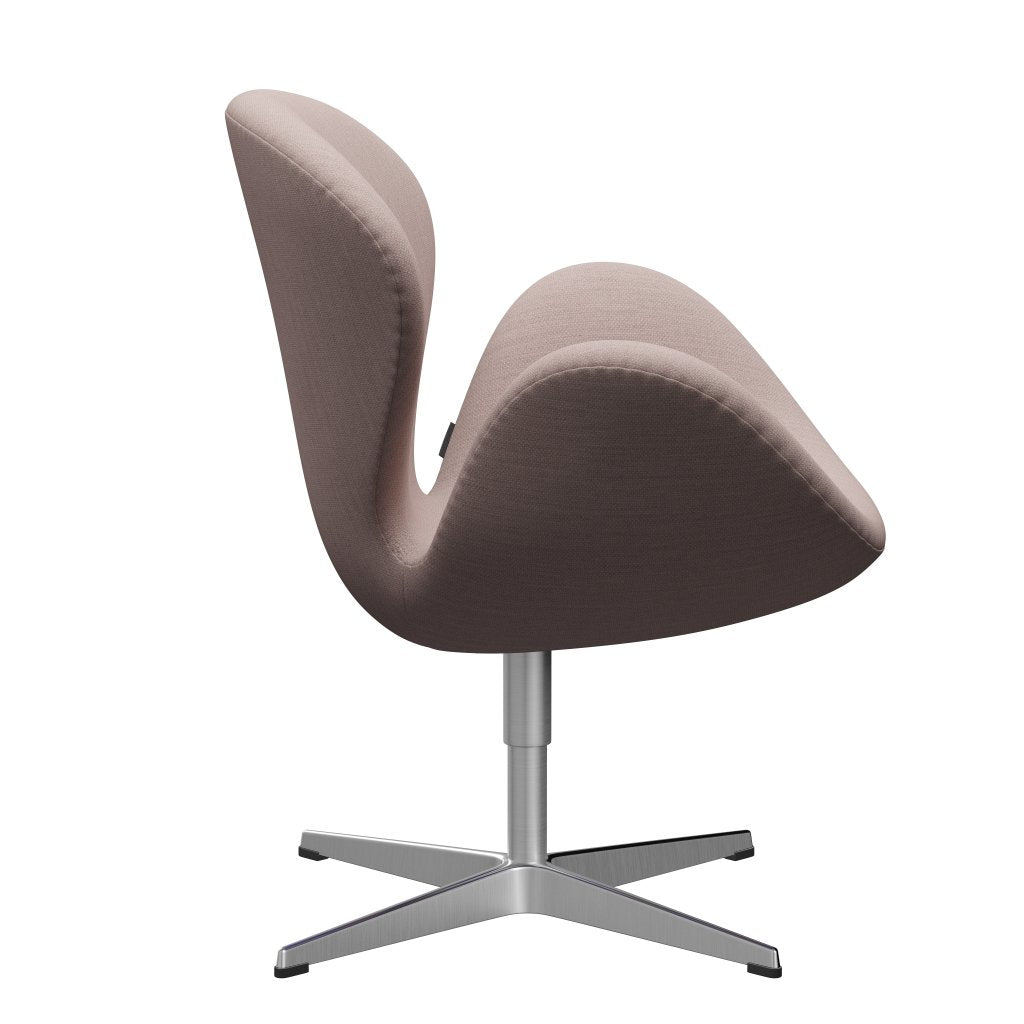 Fritz Hansen Swan -stol, satinpolerad aluminium/fiordrosa/sten