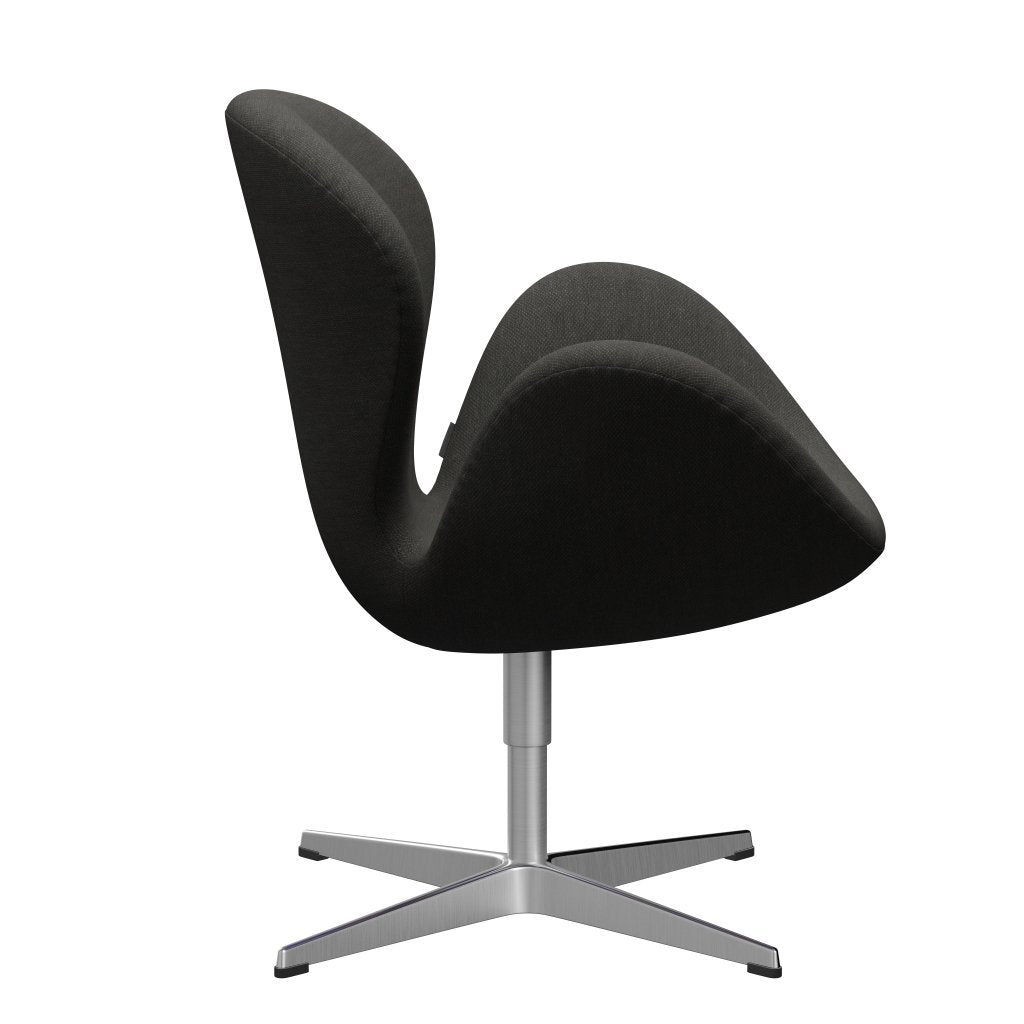 Fritz Hansen Swan -stol, satinpolerad aluminium/fiord svart/brun