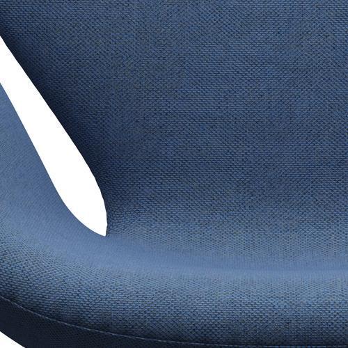 Fritz Hansen Swan-stol, satinpolerad aluminium/re-wool blått/naturligt