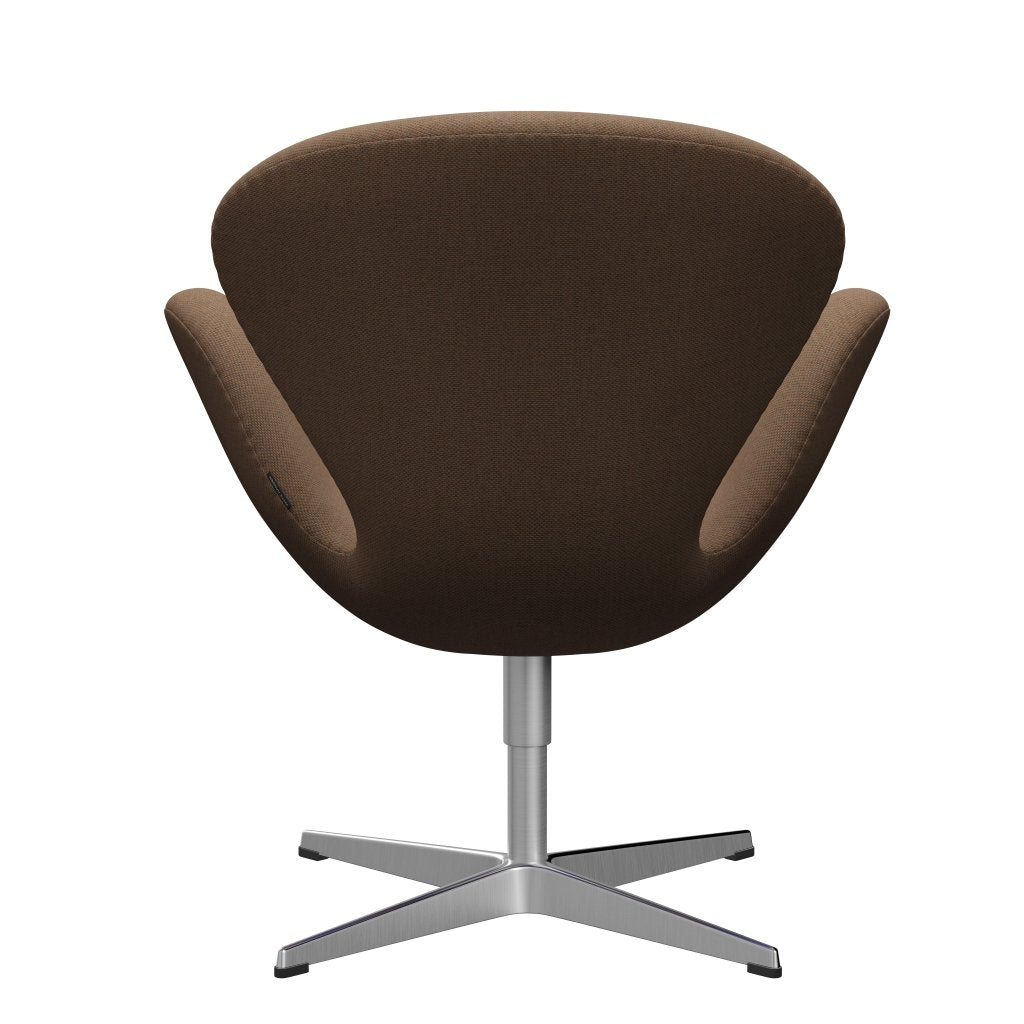 Fritz Hansen Swan-stol, satinpolerad aluminium/omull brun/naturlig