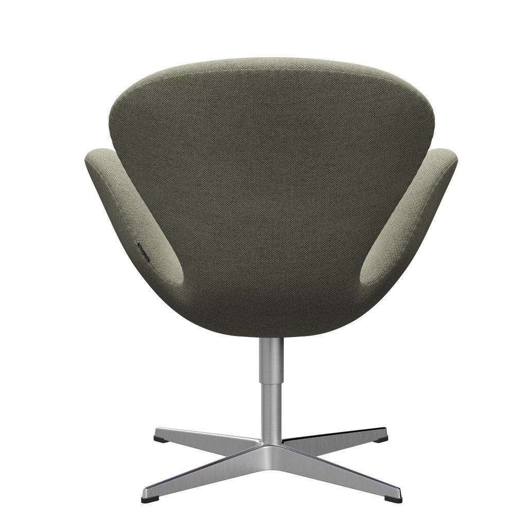 Fritz Hansen Swan-stol, satinpolerad aluminium/omskull äggvit/naturlig