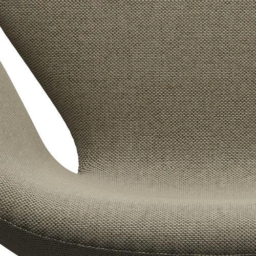 Fritz Hansen Swan-stol, satinpolerad aluminium/re-wool ljus beige/naturlig