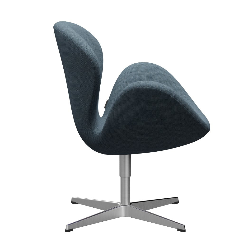 Fritz Hansen Swan-stol, satinpolerad aluminium/omskull naturlig/ljusblå