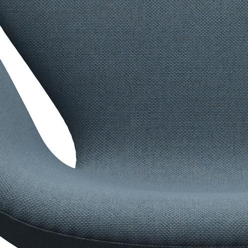 Fritz Hansen Svanenstol, Satinpoleret Aluminium/Re-Wool Natural/Light Blue