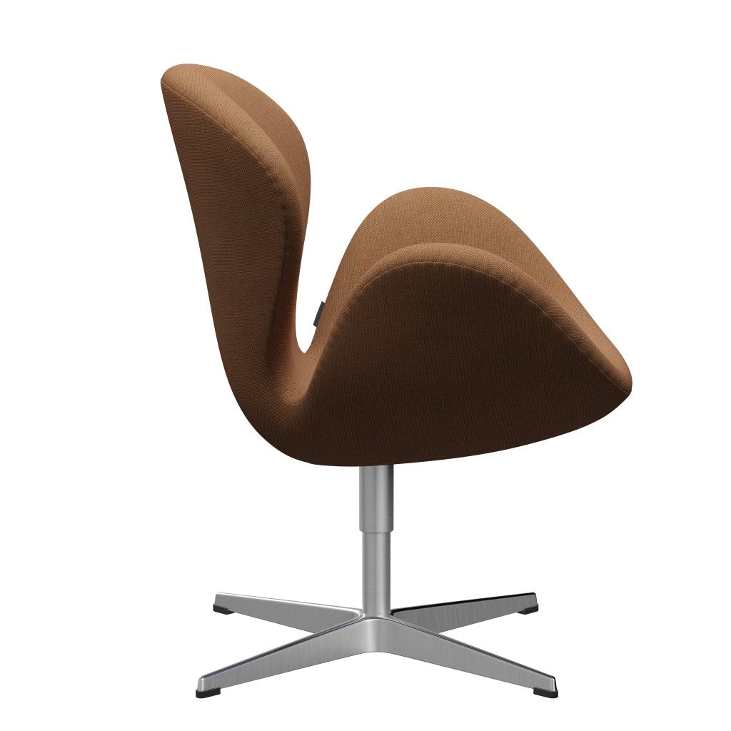 Fritz Hansen Swan-stol, satinpolerad aluminium/omväg orange/naturlig