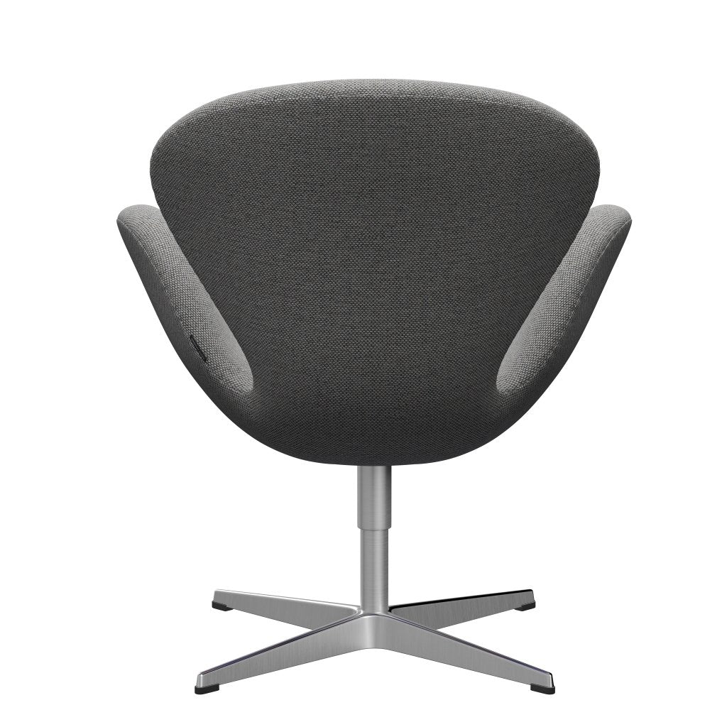 Fritz Hansen Swan-stol, satinpolerad aluminium/omrum av vit/naturlig