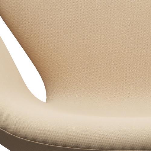Fritz Hansen Swan -stol, satinpolerad aluminium/rime av vit
